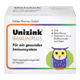 UNIZINK Immune Plus kapsulės, 1X60 kapsulių