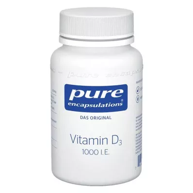 PURE ENCAPSULATIONS Vitaminas D3 1000 TV, 120 kapsulių