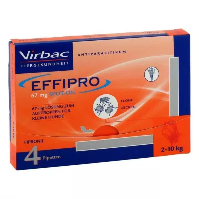 Effipro 67 mg vet.Spot-on tirpalas mažiems šunims, 4 vnt