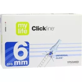 MYLIFE Clickfine plunksnakočių adatos 6 mm 31 G, 100 vnt