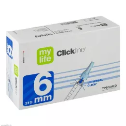 MYLIFE Clickfine plunksnakočių adatos 6 mm 31 G, 100 vnt