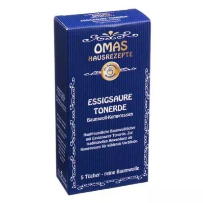 ESSIGSAURE TONERDE Medvilniniai kompresai, 5 vnt