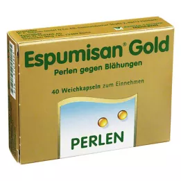 ESPUMISAN Auksiniai perlai nuo vidurių pūtimo, 40 vnt