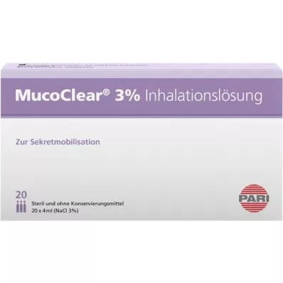 MUCOCLEAR 3% NaCl inhaliacinis tirpalas, 20X4 ml