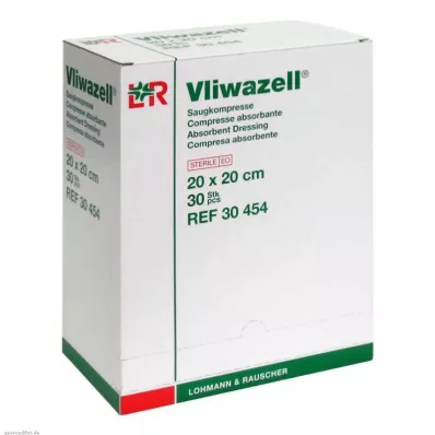 VLIWAZELL Siurbiamieji kompresai sterilūs 20x20 cm, 30 vnt VLIWAZELL Siurbiamieji kompresai sterilūs 20x20 cm, 30 vnt