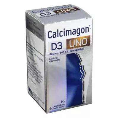 CALCIMAGON D3 Uno kramtomosios tabletės, 60 kapsulių