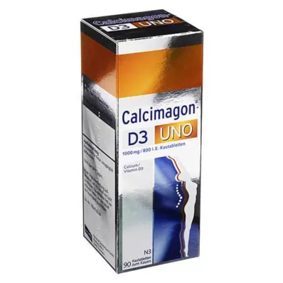 CALCIMAGON D3 Uno kramtomosios tabletės, 90 kapsulių