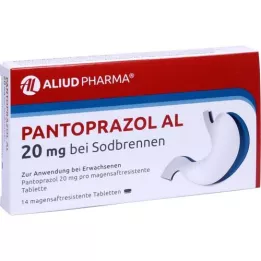 PANTOPRAZOL AL 20 mg nuo rėmens, skrandžio sulčių tabletės, 14 vnt