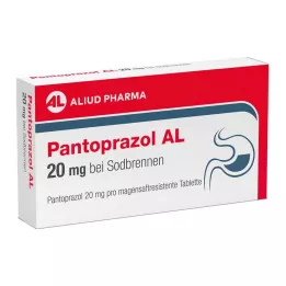 PANTOPRAZOL AL 20 mg nuo rėmens, skrandžio sulčių tabletės, 14 vnt