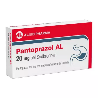 PANTOPRAZOL AL 20 mg nuo rėmens, skrandžio sulčių tabletės, 14 vnt