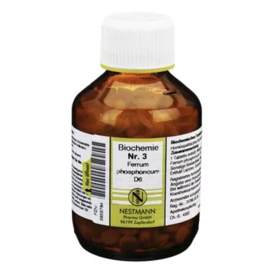 BIOCHEMIE 3 Ferrum phosphoricum D 6 tabletės, 400 kapsulių