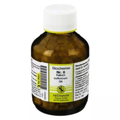 BIOCHEMIE 6 Potassium sulphuricum D 6 tabletės, 400 kapsulių BIOCHEMIE 6 Potassium sulphuricum D 6 tabletės, 400 kapsulių
