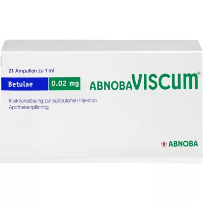 ABNOBAVISCUM Betulae 0,02 mg ampulės, 21 vnt