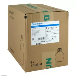 KOCHSALZLÖSUNG 0,9 % B.Braun irigacinis tirpalas Ecotainer, 6X1000 ml