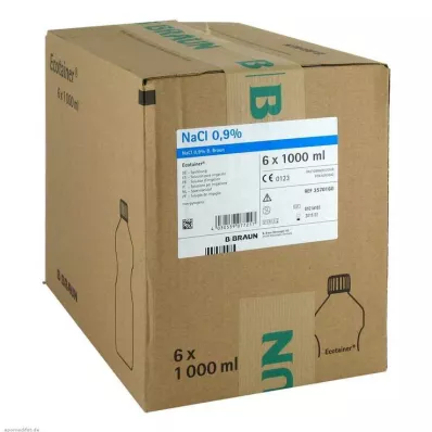 Druskos tirpalas 0,9% B.Braun skalavimo tirpalas Ecotainer, 6X1000 ml
