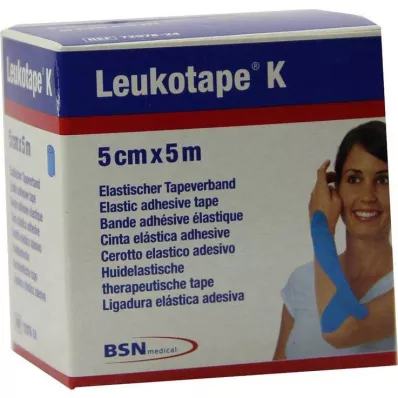 Leukotape K 5cm šviesiai mėlyna, 1 vnt