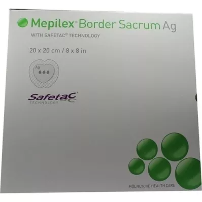 MEPILEX Border Sacrum Ag putų tvarstis, 20x20 cm, sterilus, 5 vnt