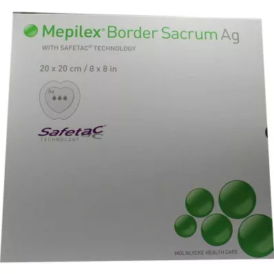 Mepilex Border Sacrum Ag tvarstis 20x20cm, 5 vnt