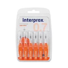 INTERPROX Super micro orange tarpdančių šepetėlis, 6 vnt