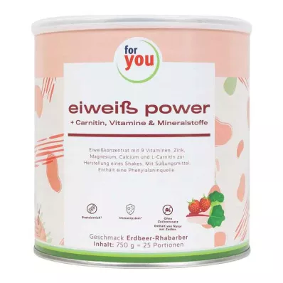 FOR YOU eiweiß power braškių milteliai, 750 g