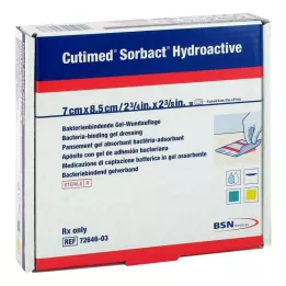 CUTIMED Sorbact hidroaktyvūs kompresai 7x8,5 cm, 10 vnt
