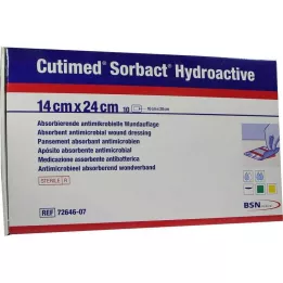 CUTIMED Sorbact hidroaktyvūs kompresai 14x24 cm, 10 vnt