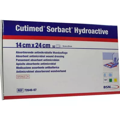 Cutimed Sorbact Hydroactive kompresai 14x24 cm, 10 vnt