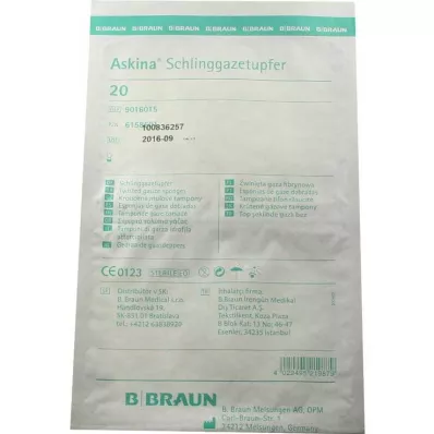 ASKINA Slingo marlės tamponas slyvų žalios spalvos sterilus, 20 vnt