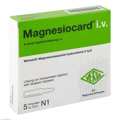 MAGNESIOCARD i.v. injekcinis tirpalas, 5X10 ml MAGNESIOCARD i.v. injekcinis tirpalas, 5X10 ml
