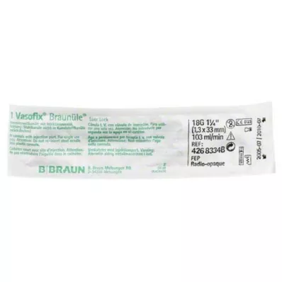 VASOFIX Rudos spalvos adata 18 G 33 mm, žalia/balta, 1 vnt