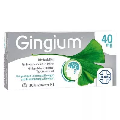 GINGIUM Plėvele dengtos tabletės, 30 vnt GINGIUM Plėvele dengtos tabletės, 30 vnt