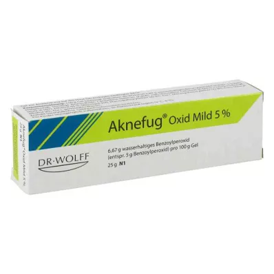 AKNEFUG lengvasis oksidas, 5 % gelis, 25 g