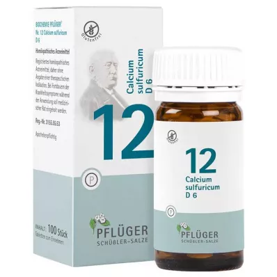 BIOCHEMIE Pflüger 12 Calcium sulphuricum D 6 tabletės, 100 vnt