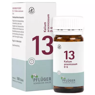 Biochemija Pflueger 13 Kalio arsenas.D 6 tabletės, 100 vnt Biochemija Pflueger 13 Kalio arsenas.D 6 tabletės, 100 vnt