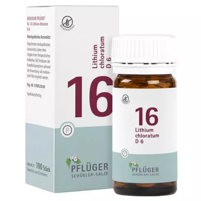 Biochemistry Pflueger 16 Lithium chloratum D 6 tabletės, 100 vnt