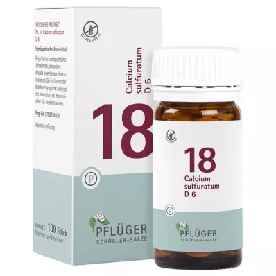 Biochemistry Pflueger 18 Calcium sulfuratum D 6 tabletės, 100 vnt Biochemistry Pflueger 18 Calcium sulfuratum D 6 tabletės, 100 vnt