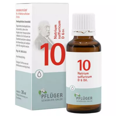 Biochemistry Pflueger 10 Natrum sulfuricum D 6 lašai, 30 ml Biochemistry Pflueger 10 Natrum sulfuricum D 6 lašai, 30 ml