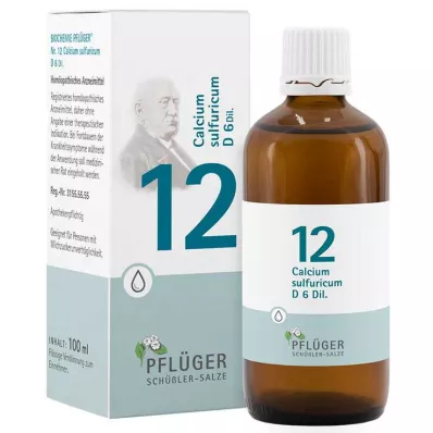 Biochemistry Pflueger 12 Calcium sulfuricum D 6 lašai, 100 ml