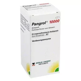 Pangrol 10000 kietos kapsulės su skrandyje neiria danga, 50 vienetų