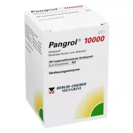 PANGROL 10 000 kietųjų kapsulių su enteriniu apvalkalu, 100 vnt
