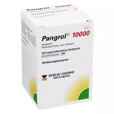 PANGROL 10 000 kietųjų kapsulių su enteriniu apvalkalu, 100 vnt PANGROL 10 000 kietųjų kapsulių su enteriniu apvalkalu, 100 vnt