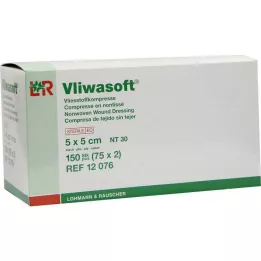 VLIWASOFT Neaustiniai kompresai 5x5 cm sterilūs 4l, 150 vnt