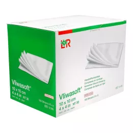VLIWASOFT Neaustiniai kompresai 10x10 cm sterilūs 4l, 150 vnt