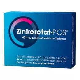 ZINKOROTAT POS enterinėmis plėvele dengtos tabletės, 500 vnt