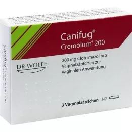 CANIFUG Cremolum 200 makšties žvakutės, 3 vnt