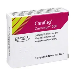 CANIFUG Cremolum 200 makšties žvakutės, 3 vnt