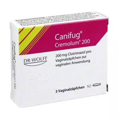 Canifug Cremolum 200 makšties žvakutės, 3 vnt Canifug Cremolum 200 makšties žvakutės, 3 vnt
