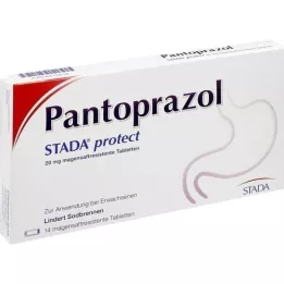 PANTOPRAZOL STADA apsaugoti 20 mg enterinėmis plėvele dengtas tabletes, 14 vnt