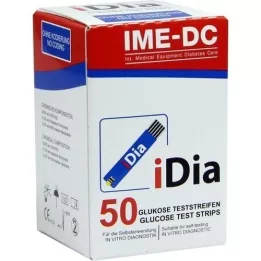 IDIA IME-DC Gliukozės kiekio kraujyje nustatymo juostelės, 50 vnt