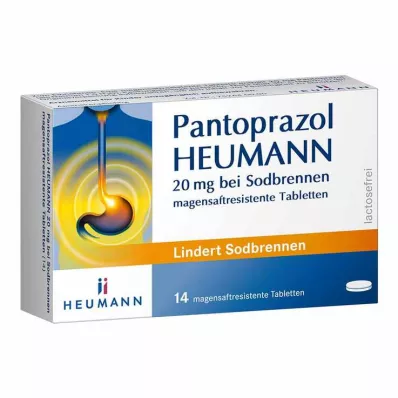 PANTOPRAZOL Heumann 20 mg tabletės nuo rėmens, 14 vnt